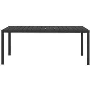 7-tlg. Garten-Essgruppe mit Kissen Poly Rattan Schwarz