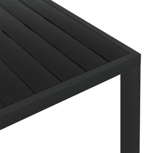 5-tlg. Garten-Essgruppe mit Kissen Poly Rattan Schwarz