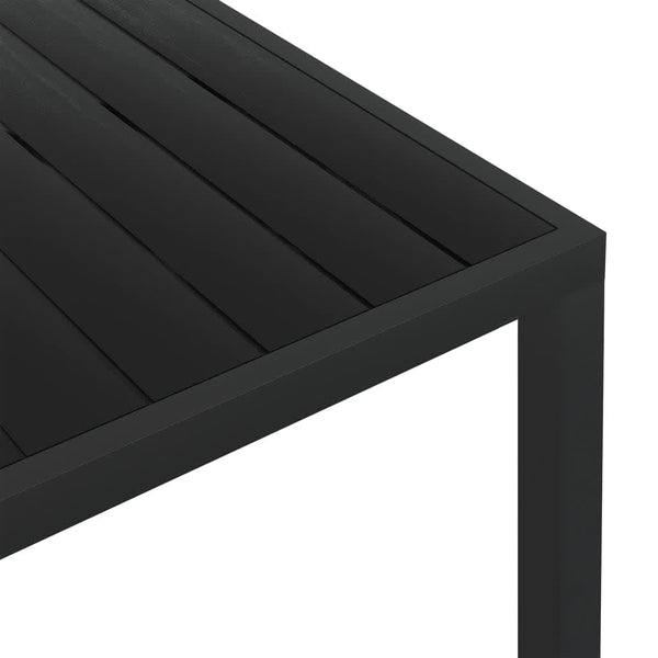 7-tlg. Garten-Essgruppe mit Kissen Poly Rattan Schwarz