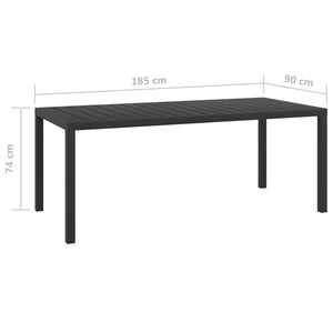 9-tlg. Garten-Essgruppe mit Kissen Poly Rattan Grau