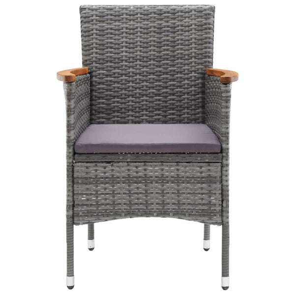 9-tlg. Garten-Essgruppe mit Kissen Poly Rattan Grau