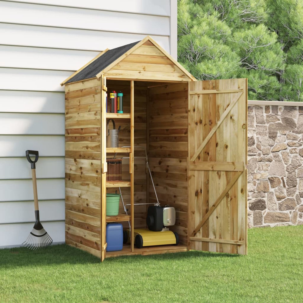vidaXL Abri de jardin porte 107x107x220cm Pin massif imprégné