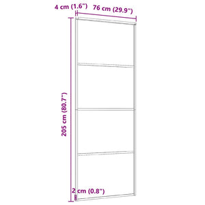 Schiebetür ESG-Glas und Aluminium mattiert 76x205 cm Schwarz