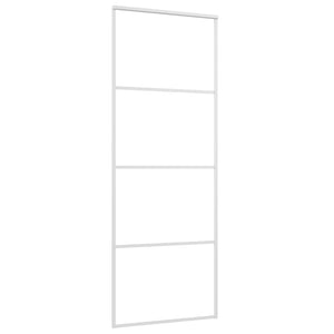 Schiebetür ESG-Glas und Aluminium 76x205 cm Weiß