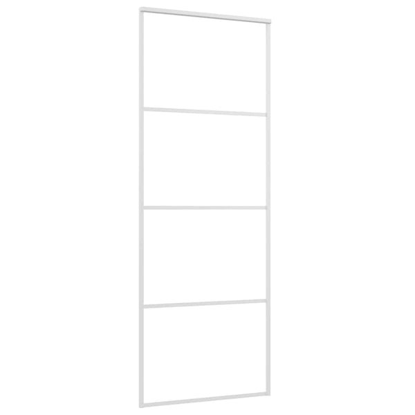 Schiebetür ESG-Glas und Aluminium 76x205 cm Weiß