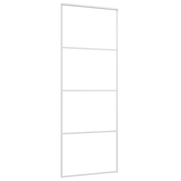 Schiebetür ESG-Mattglas und Aluminium 76x205 cm Weiß