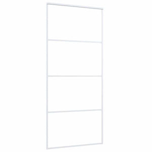 Schiebetür ESG-Glas und Aluminium 90x205 cm Weiß