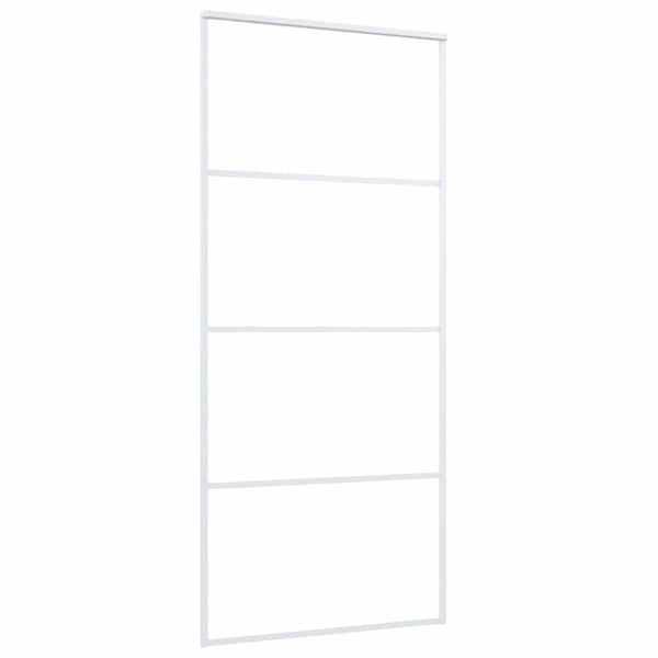 Schiebetür ESG-Glas und Aluminium 90x205 cm Weiß