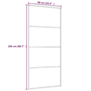 Schiebetür ESG-Glas und Aluminium 90x205 cm Weiß