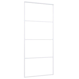 Schiebetür ESG-Mattglas und Aluminium 90x205 cm Weiß