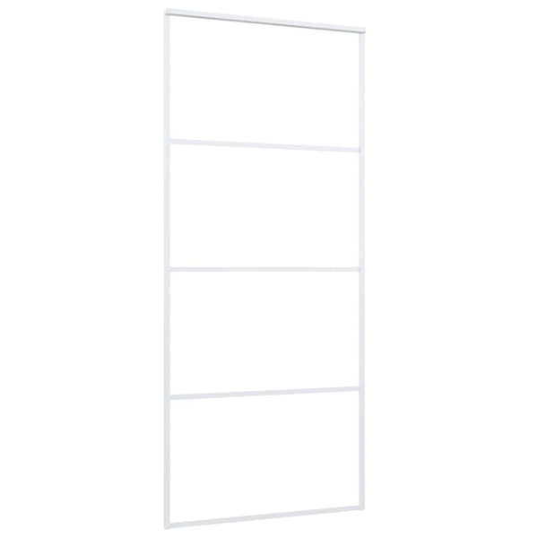 Schiebetür ESG-Mattglas und Aluminium 90x205 cm Weiß