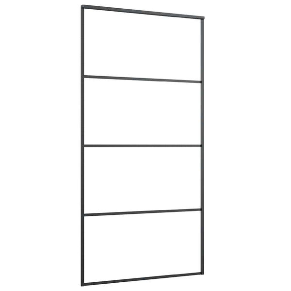 Schiebetür ESG Glas und Aluminium mattiert 102,5x205 cm Schwarz