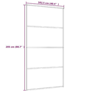Schiebetür ESG Glas und Aluminium mattiert 102,5x205 cm Schwarz