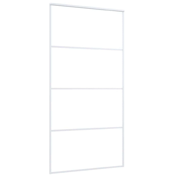 Schiebetür ESG Glas und Aluminium 102,5x205 cm Weiß
