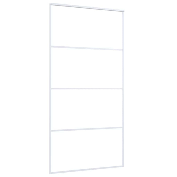 vidaXL Sliding Door ESG Frosted Glass and Aluminum 102.5x205 cm White