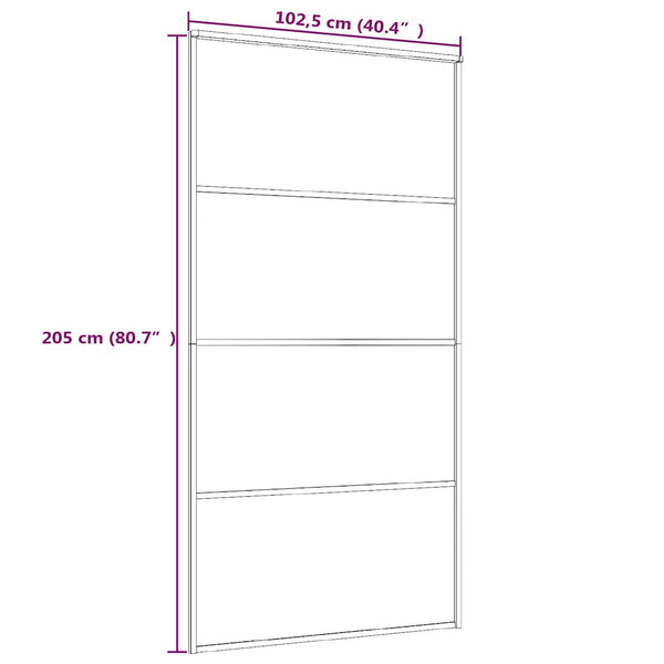 vidaXL Sliding Door ESG Frosted Glass and Aluminum 102.5x205 cm White
