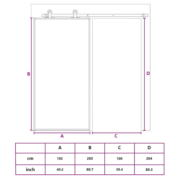 vidaXL Sliding Door ESG Frosted Glass and Aluminum 102.5x205 cm White