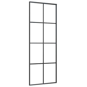 Schiebetür Schwarz 76x205 cm ESG Glas und Aluminium