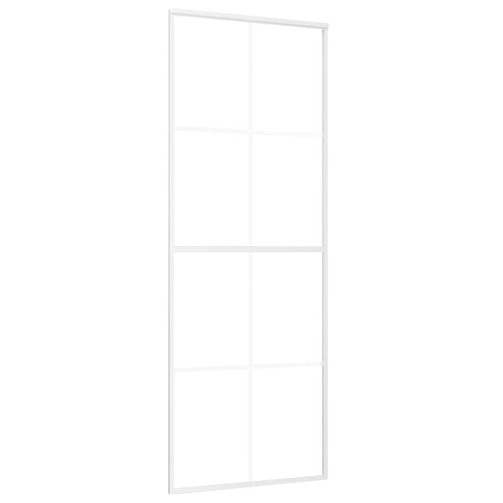 Schiebetür ESG-Mattglas und Aluminium 76x205 cm Weiß