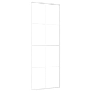 Schiebetür ESG-Mattglas und Aluminium 76x205 cm Weiß