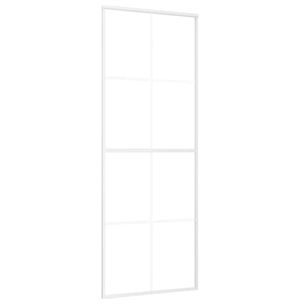 Schiebetür ESG-Mattglas und Aluminium 76x205 cm Weiß