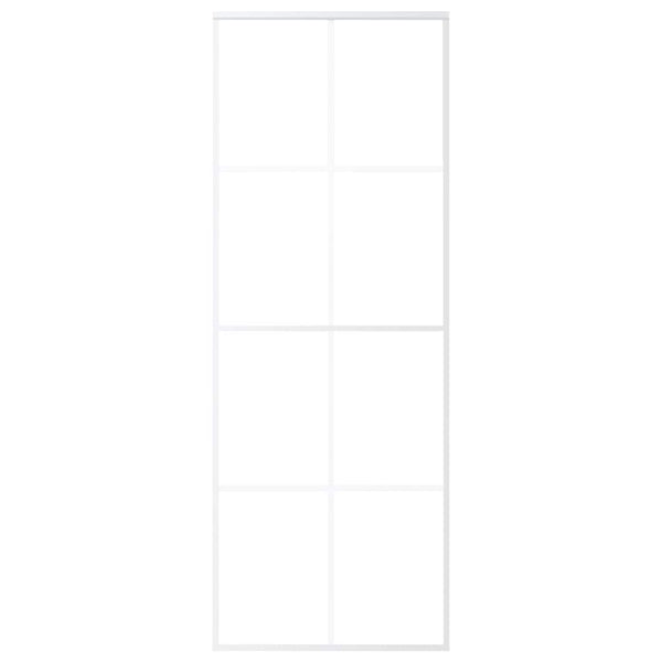 Schiebetür ESG-Mattglas und Aluminium 76x205 cm Weiß