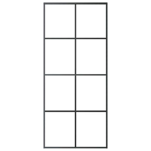 Schiebetür Schwarz 90x205 cm ESG-Glas und Aluminium