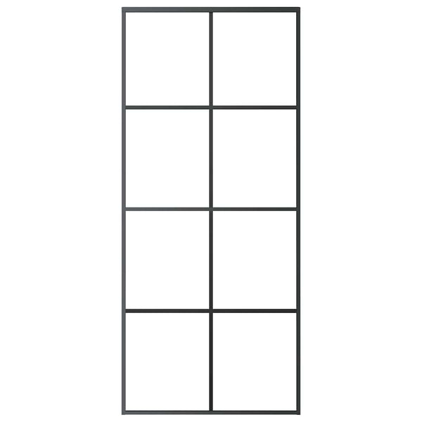 Schiebetür Schwarz 90x205 cm ESG-Glas und Aluminium
