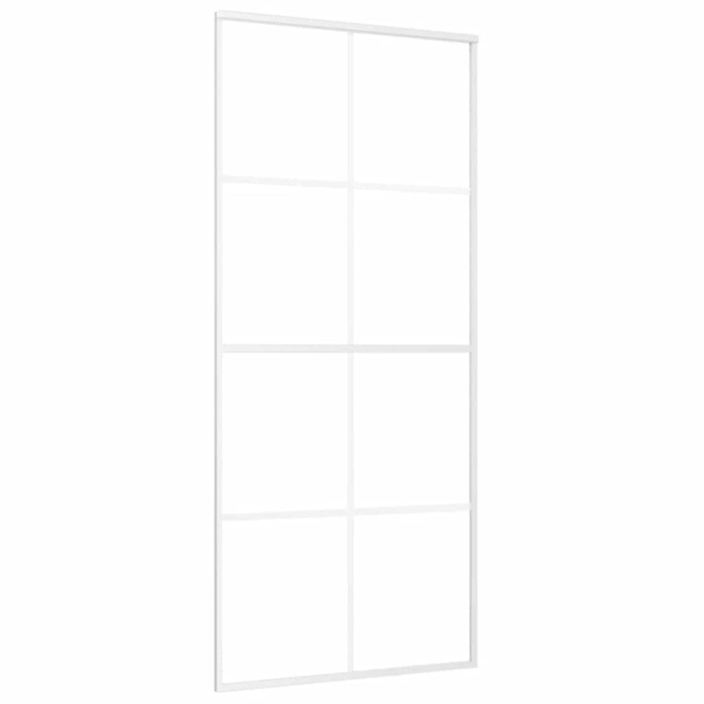 Schiebetür ESG-Glas und Aluminium 90x205 cm Weiß