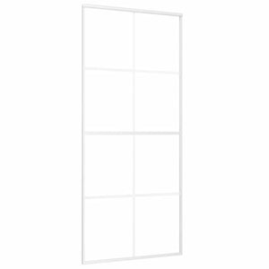 Schiebetür ESG-Glas und Aluminium 90x205 cm Weiß
