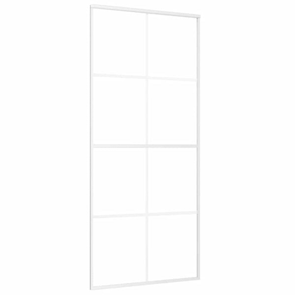 Schiebetür ESG-Mattglas und Aluminium 90x205 cm Weiß