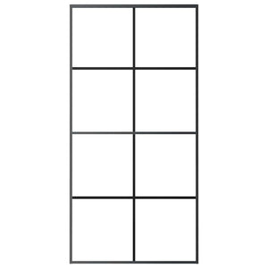 Schiebetür Schwarz 102,5x205 cm ESG-Glas und Aluminium