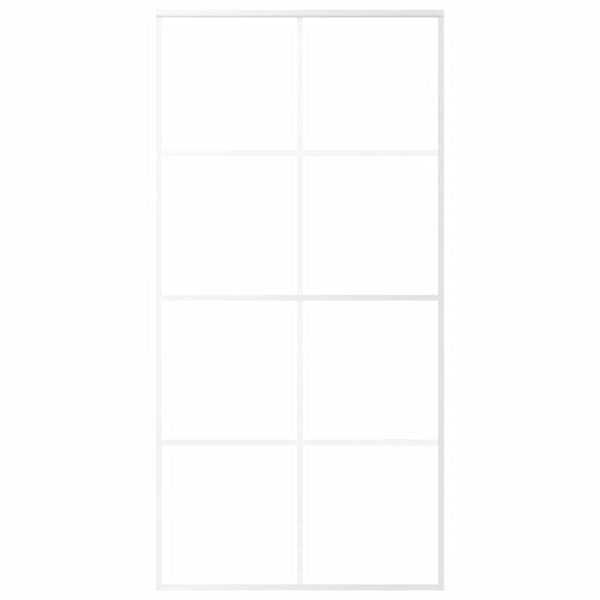 Schiebetür ESG Glas und Aluminium 102,5x205 cm Weiß