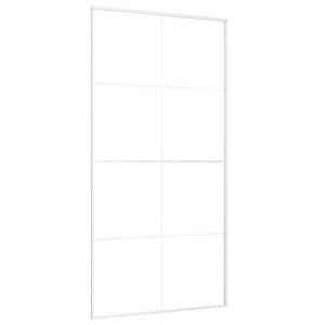 Schiebetür ESG Glas und Aluminium mattiert 102,5x205 cm Weiß