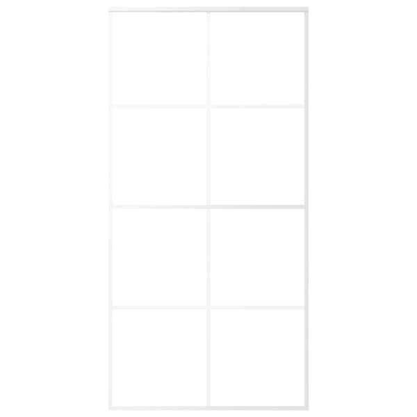 Schiebetür ESG Glas und Aluminium mattiert 102,5x205 cm Weiß
