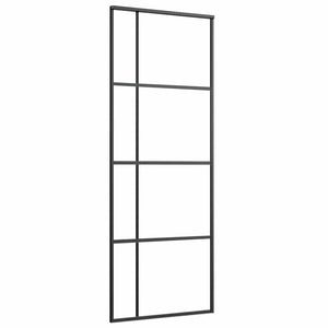 Schiebetür ESG-Glas und Aluminium 76x205 cm Schwarz