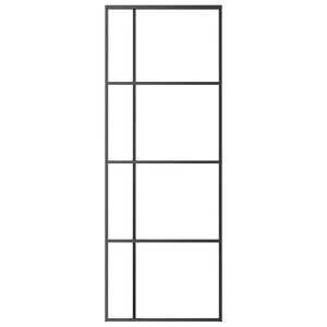 Schiebetür ESG-Glas und Aluminium 76x205 cm Schwarz