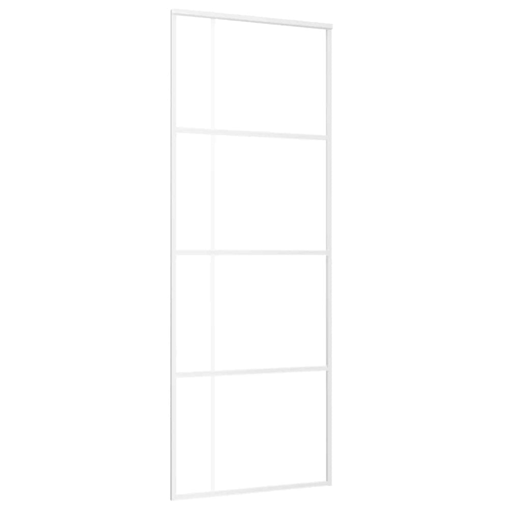 Schiebetür ESG-Mattglas und Aluminium 76x205 cm Weiß