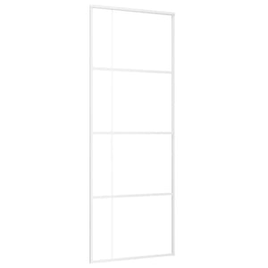 Schiebetür ESG-Mattglas und Aluminium 76x205 cm Weiß