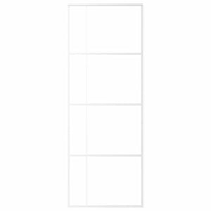 Schiebetür ESG-Mattglas und Aluminium 76x205 cm Weiß