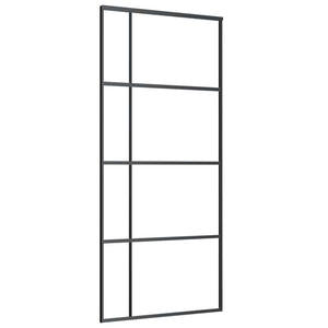 Schiebetür ESG-Glas und Aluminium 90x205 cm Schwarz