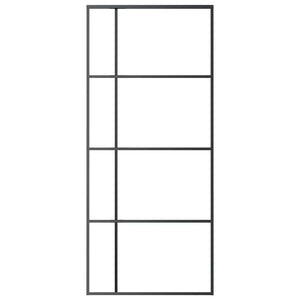 Schiebetür ESG-Glas und Aluminium 90x205 cm Schwarz
