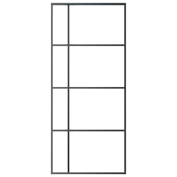 Schiebetür ESG-Glas und Aluminium 90x205 cm Schwarz