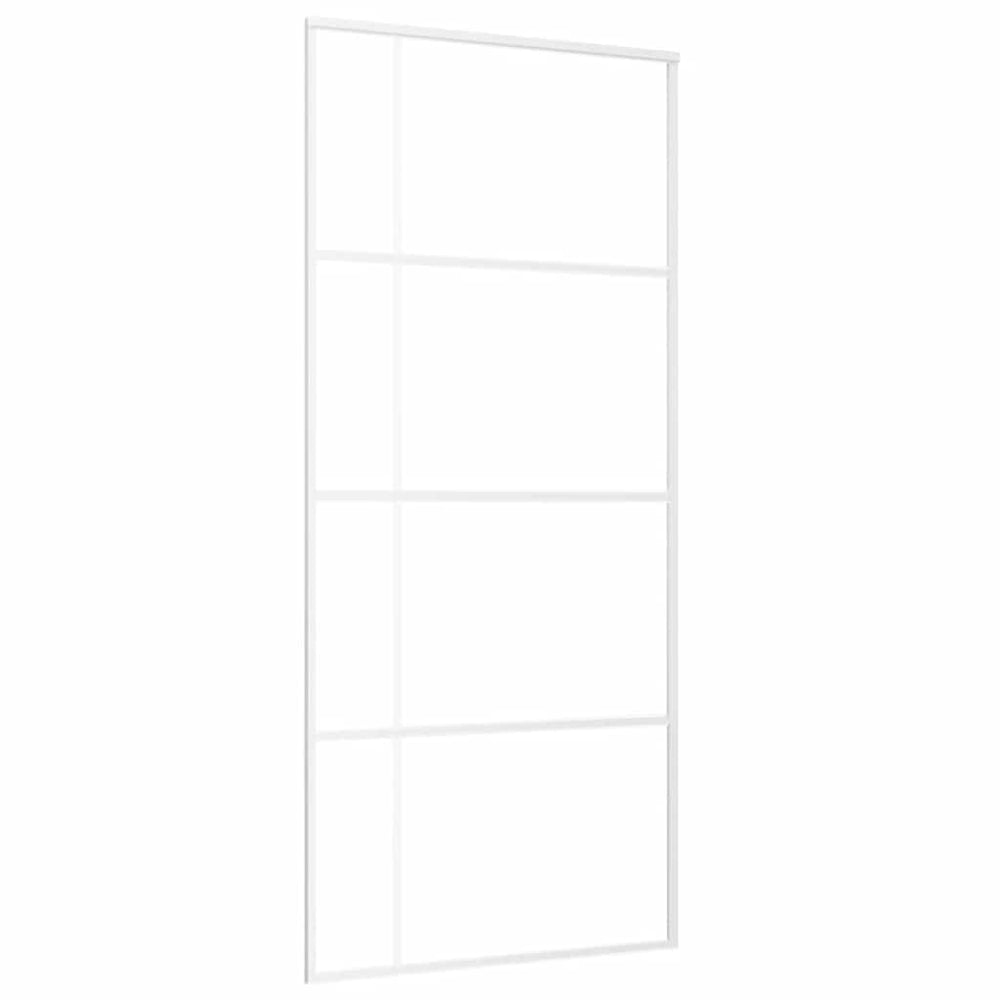 Schiebetür ESG-Glas und Aluminium 90x205 cm Weiß