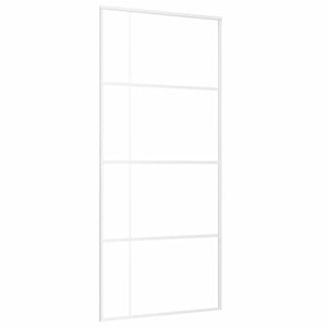 Schiebetür ESG-Glas und Aluminium 90x205 cm Weiß