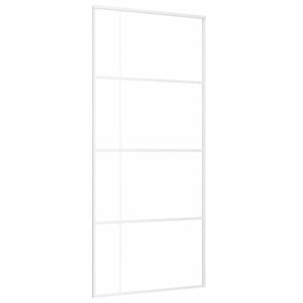 Schiebetür ESG-Glas und Aluminium 90x205 cm Weiß