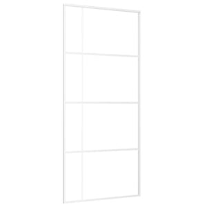 Schiebetür ESG-Mattglas und Aluminium 90x205 cm Weiß