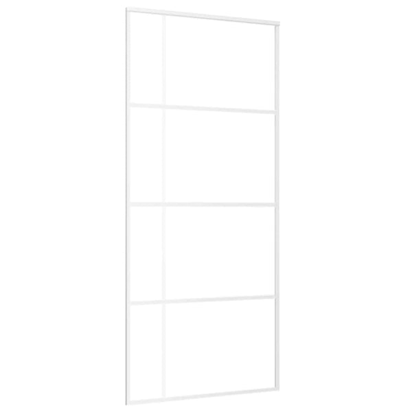 Schiebetür ESG-Mattglas und Aluminium 90x205 cm Weiß
