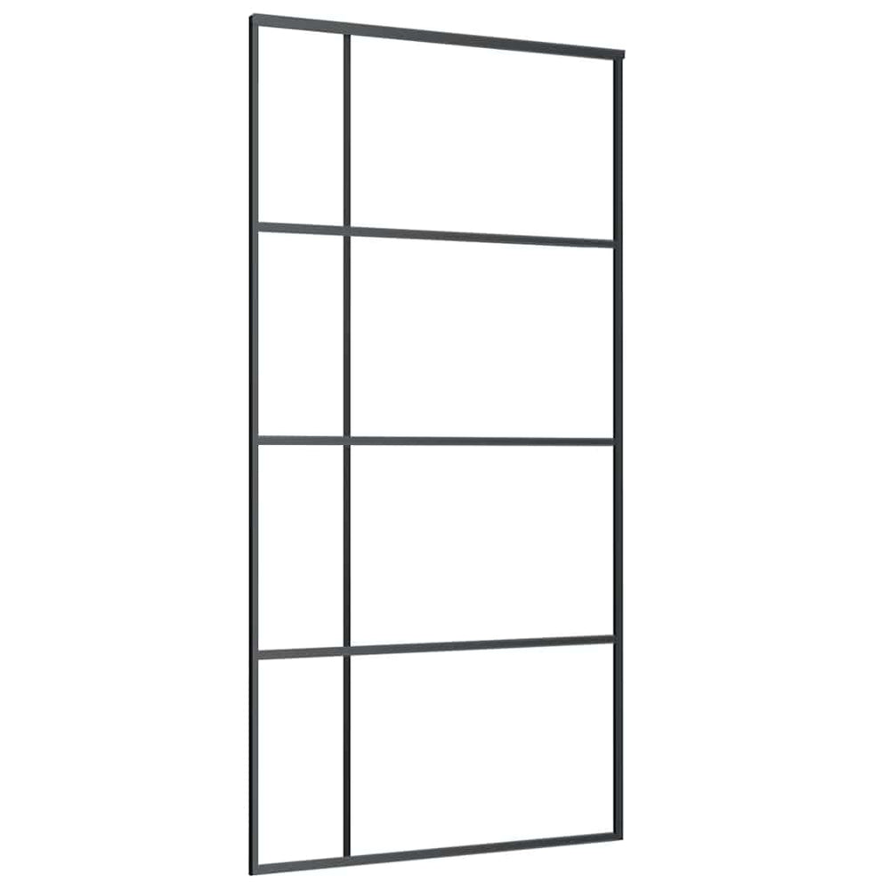 Schiebetür ESG Glas und Aluminium mattiert 102,5x205 cm Schwarz