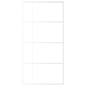 Schiebetür ESG Glas und Aluminium 102,5x205 cm Weiß